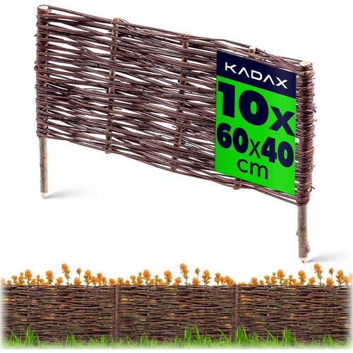 KADAX Vrtna palisadna ograja iz pletenega materiala, 60x40 cm, komplet 10 kosov, (5000358107) Cene