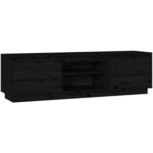 Maison Chic TV omarica - TV enota - Televizijska omarica črna 140x35x40 cm trdna borovina, (21701867) Cene