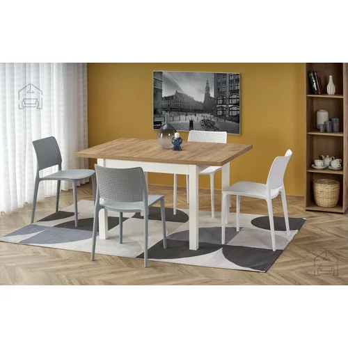 Xtra furniture Raztegljiva jedilna miza Tiago kvadrat 90/125 cm - hrast craft/bela, (20538370)
