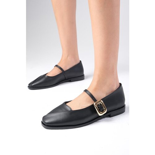 Mio Gusto Juliet Black Color Side Buckle Women's Ballerina Shoes Slike