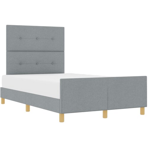 VidaXL Postelja Svetlo Siva 120x190 cm Tkanina, (22049811) Slike