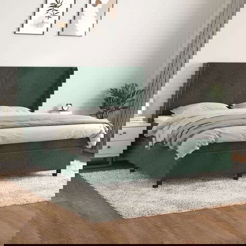  Krevet s oprugama i madracem tamnozeleni 180x200 cm baršunasti Cene