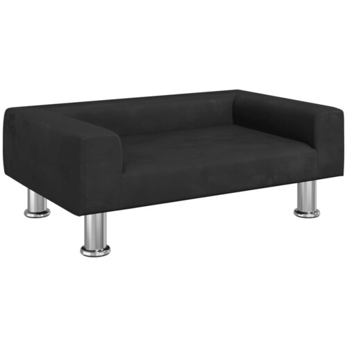 Maison Chic Otro&amp;scaron;ki kavč - Otro&amp;scaron;ki divan - Otro&amp;scaron;ki sedež črn 70x45x26,5 cm žamet, (21729566) Slike