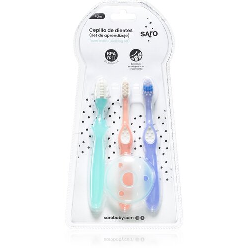 Saro Baby Toothbrushes zobne &amp;scaron;četke za otroke +6m 3 kos Slike