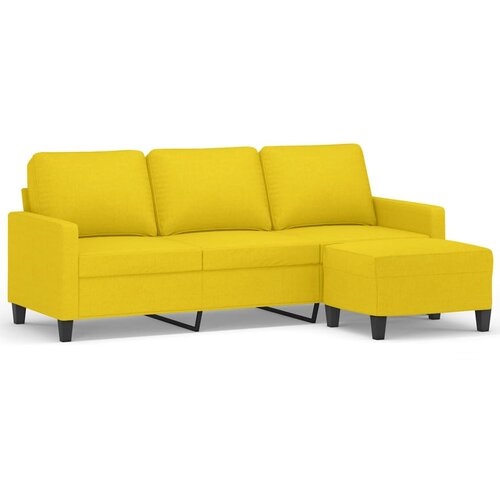 Maison Chic kavč - Sofa - Kanape trosed s stolčkom za noge rumen 180 cm blago, (21727755) Cene