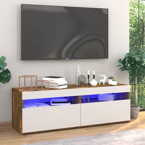vidaXL TV omarice z LED lučkami 2 kosa dimljeni hrast 60x35x40 cm