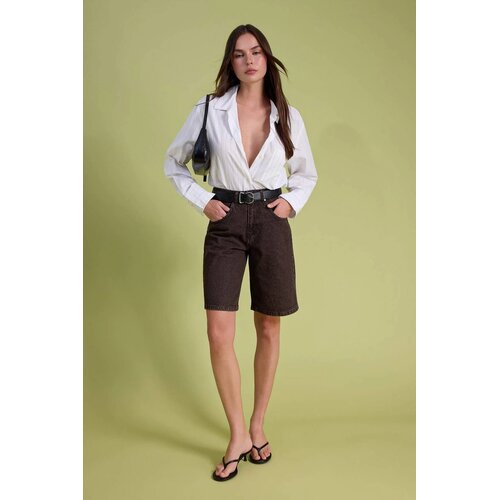 TRENDYOLMILLA ženski &scaron;orts Twoss26Sr00105, Braon Cene