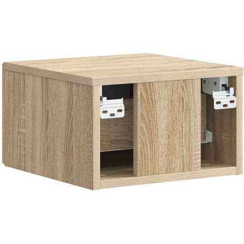  Noćni ormarić za montažu na zid s ladicama 2 pcs Hrast sonoma Slike