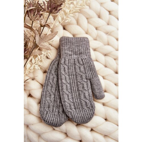 Kesi Warm women's one-finger gloves, grey Slike