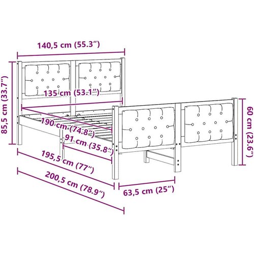 VidaXL Okvir za krevet s uzglavljem Svijetlo siva 135 x 190 cm Slike