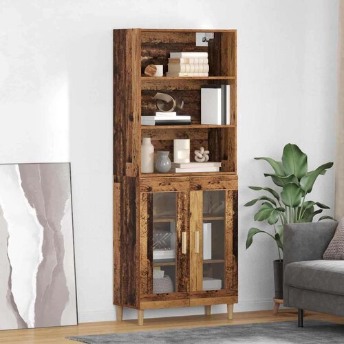 vidaXL Highboard Staro drvo 69,5 x 32,5 x 180 cm Konstruirano drvo Cijene