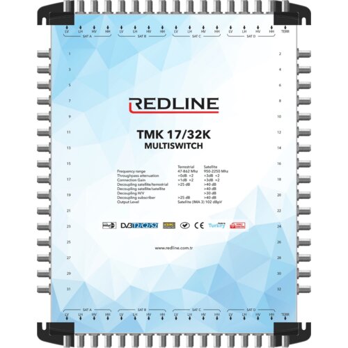 Redline Večstikalo 4 sateliti na 32 vtičnic, kaskadno (brez adapterja) - TMK 17/32K Cene