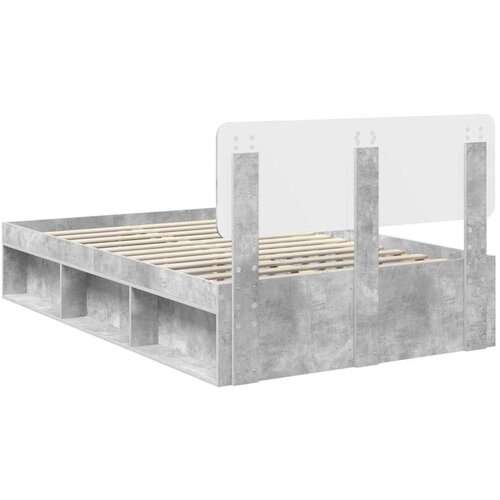  Okvir za krevet Beton 120 x 200 cm Čvrsto borovo drvo Slike
