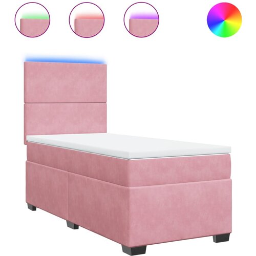 vidaXL Box spring krevet s madracem ružičasti 90x190 cm baršunasti Cijene