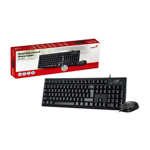 Genius KM-100SE USB US crna tastatura+ USB crni miš Cene