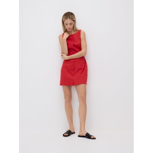Reserved Lanena mini haljina - crvena Cene