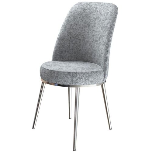 Hanah home set trpezarijskih stolica Dexa 4 kom, siva tkanina Babyface, hromirane metalne noge Cene