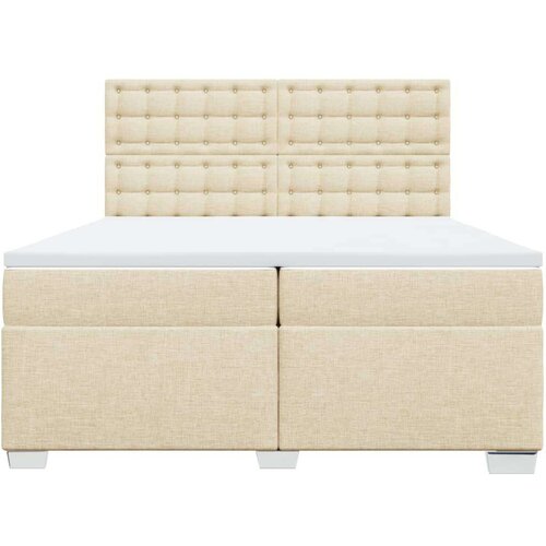 vidaXL Krevet s oprugama i madracem krem 200 x 200 cm od tkanine Cijene