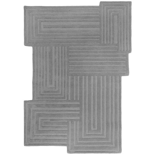 Flair Rugs Siva ročno tkana volnena preproga 120x170 cm Zen Rectangles – Cene