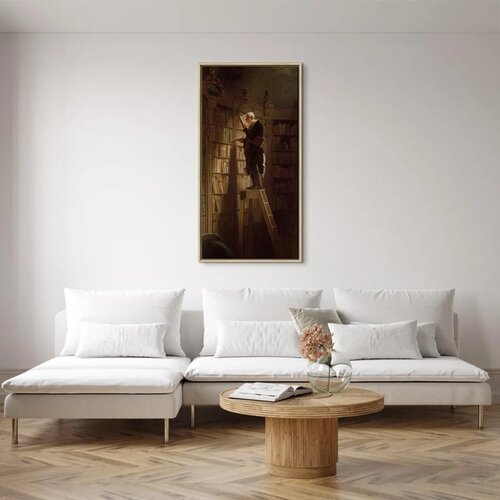  Slika - Carl Spitzweg &amp;ndash; The Bookworm 40x80 U prirodnom drvenom okviru Slike