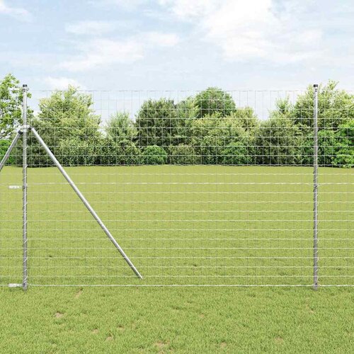 vidaXL evropska ograja z 7 stebri 1.5x10 m cinkano jeklo Cene