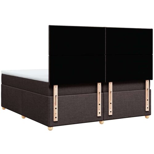 VidaXL Krevet s oprugama i madracem tamnosmeđi 200x200 cm od tkanine Slike