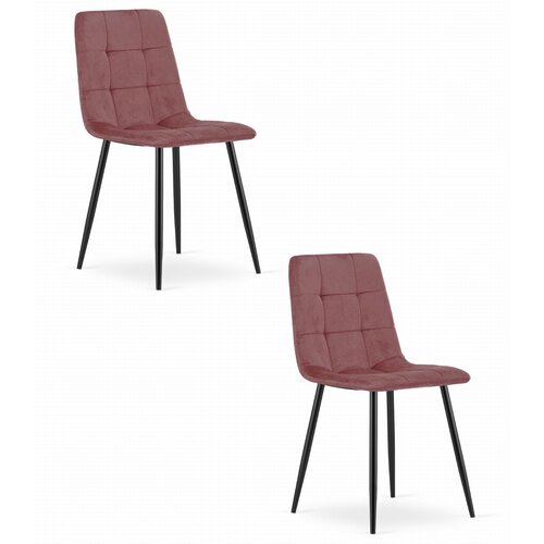 Brandless Stol KARA - roza žamet / črne noge x 2, (22055149) Slike