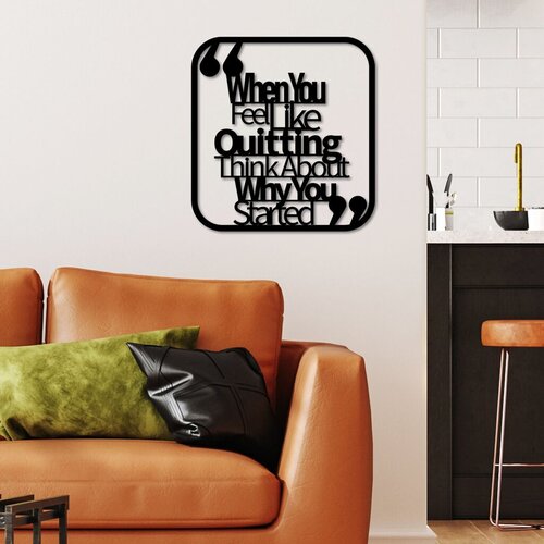 Wallity zidna dekoracija quitting think, 50 x 50 cm, crna Cene