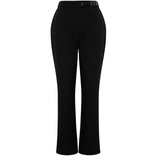 Trendyol Curve Black High Waist Weave Finike Plus Size Pants