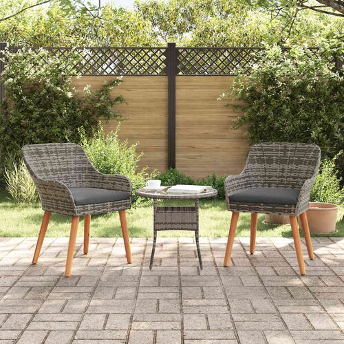  Vrtna stolica s jastukom 2 pcs Siva 62,5 x 55 x 82 cm poliratan Cene