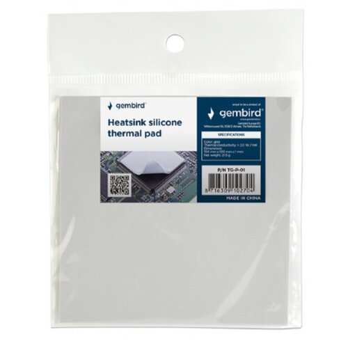 Gembird TG-P-01 Termo podloga za hladjenje CPU/VGA 23g Silver, Therm.cond.>2.0W/m-K, 100x100x1mm Cene