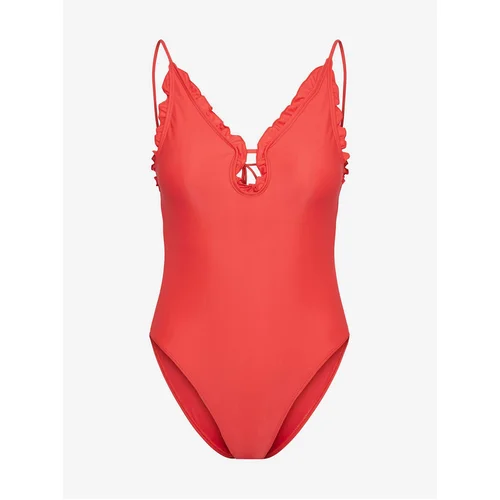 Pieces Red Women's One-piece Swimsuit Blua - Women's