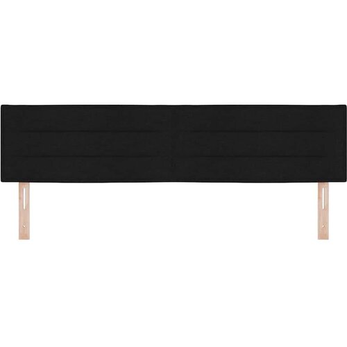  LED glava kreveta S LED lampica Crna 180 cm Poliester - Crna 180 cm Nizak uzglavlju Slike