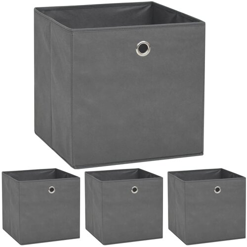 vidaXL Kutije za pohranu od netkane tkanine 4 kom 32x32x32 cm sive Cijene