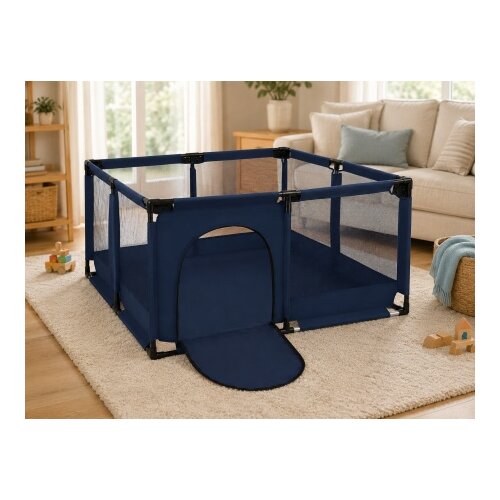 Delunaro dečija ogradica za igru sa mrežom 127x127x65 cm ( KLK2608-Navy ) Cene