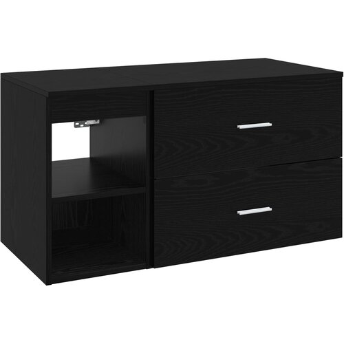 vidaXL Komplet pohištva za kopalnico 2 pcs Črni hrast Inženirski les, (5000245794) Cene