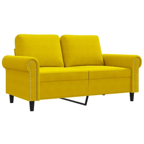 MAISON CHIC kavč - Sofa - Kanape dvosed rumen 120 cm žamet, (21726768)