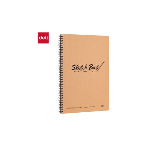 Deli BLOK ZA CRTANJE Sketch book, A4, 40 listova, 110g, BOČNA SPIRALA EN720 Slike