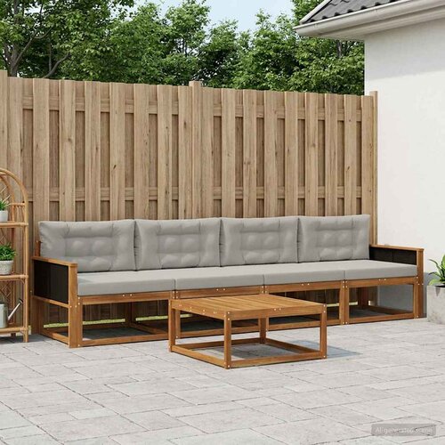 Set vanjskih sofa 5 pcs Prirodna i Svjetlosiva Cene