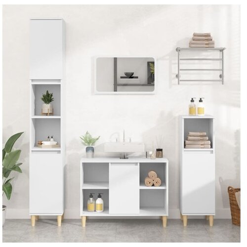  ormarić za umivaonik bijeli 80 x 33 x 60 cm konstruirano drvo Cijene