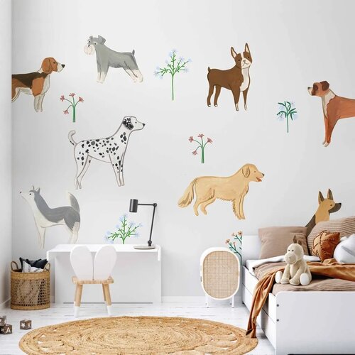  Foto tapeta - Doggies - a Subtle Illustration for Children 100x70 Vodootporna Cene