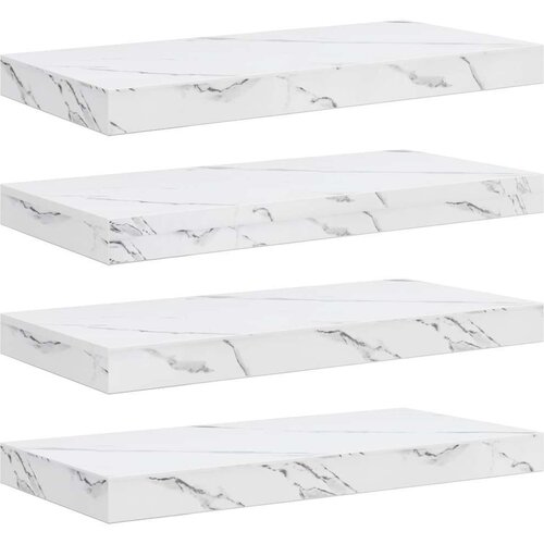  Polica na zidu Zidne 4 pcs Bijeli mramor 50 x 23 5 x 4 cm Slike