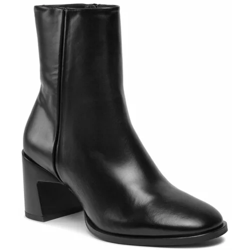 Calvin Klein Škornji Geo Block Ankle Boot 60 HW0HW01845 Črna
