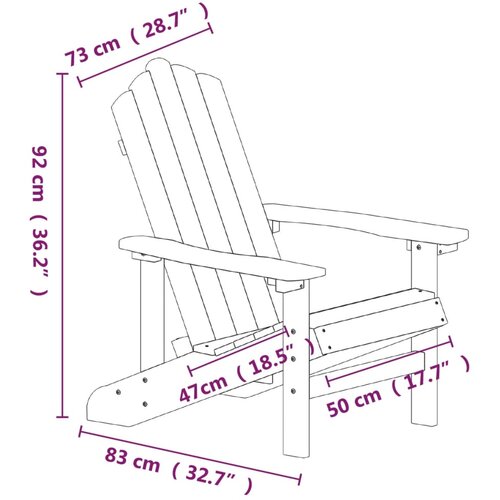  Vrtne stolice Adirondack 2 kom HDPE bijele Slike