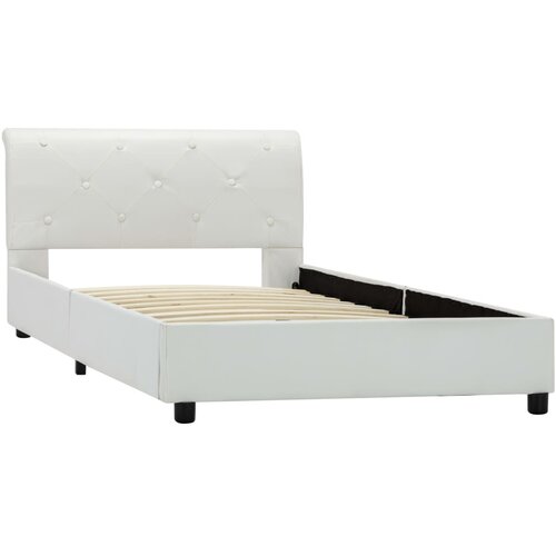  Okvir za krevet od umjetne kože bijeli 90 x 200 cm Slike