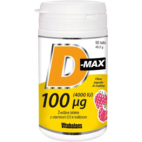  Vitabalans D-max 4.000 I.E. (100 µg ), žvečljive tablete
