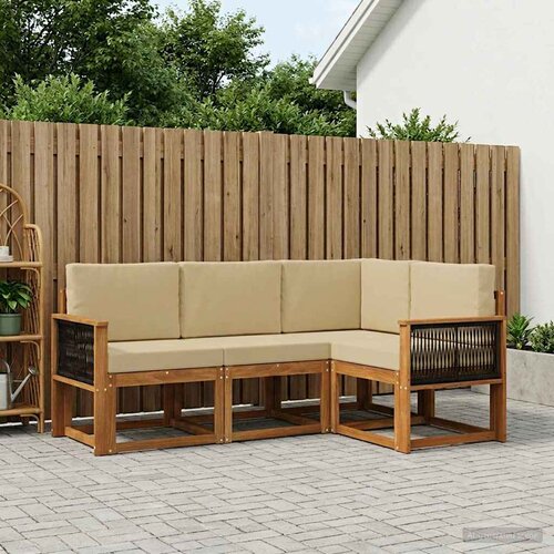  Set vanjskih sofa 4 pcs Prirodna i bež Poliester Cene