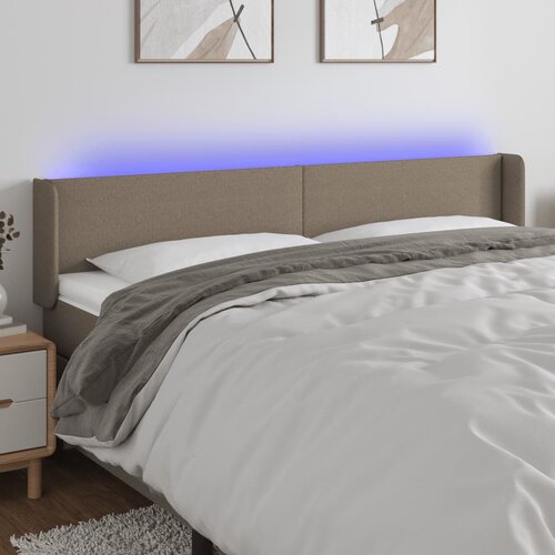 VidaXL LED posteljno vzglavje taupe 183x16x78/88 cm blago Slike