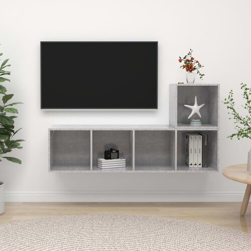 VidaXL 2-dijelni set TV ormarića siva boja betona od iverice Slike