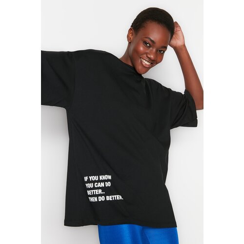 Trendyol T-Shirt - Black - Oversize Slike
